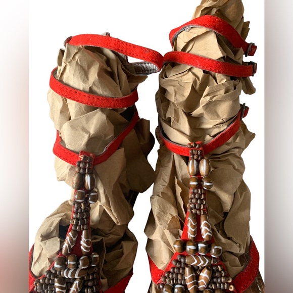 Sam Edelman Giada Beaded Leather Sandals Gladiator Zippered Back Women’s Shoes - Picture 5 of 11